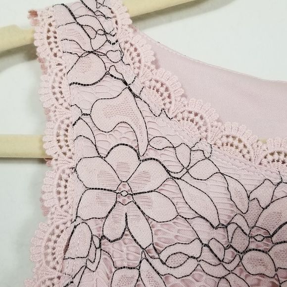 Lace Fit and Flare Dress LILY ROSE Pink/Grey - Picture 7 of 12